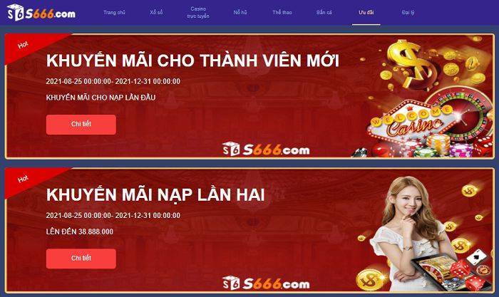 S666 mang đến rất nhiều ưu đãi hấp dẫn cho các game thủ S666 mang đến rất nhiều ưu đãi hấp dẫn cho các game thủ
