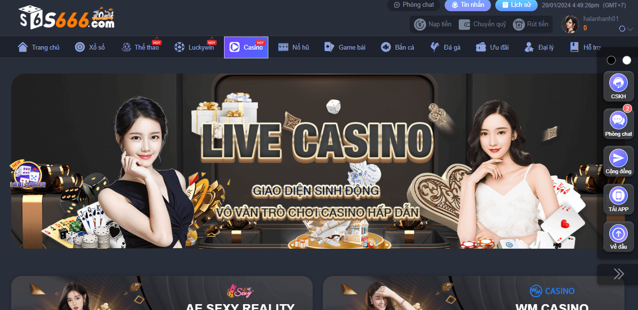 Game thủ hãy lựa chọn cho mình một trò chơi Casino Online S666