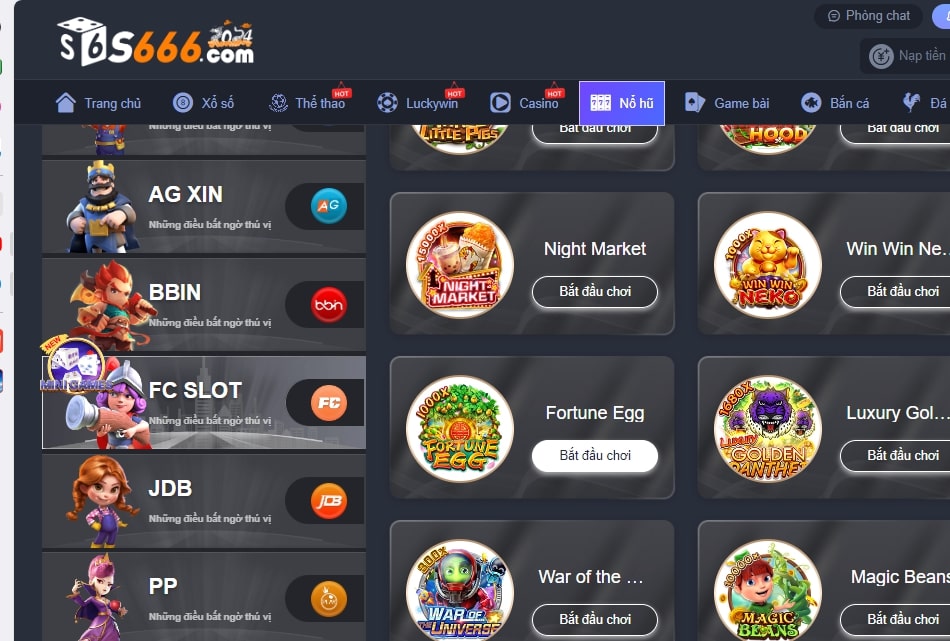 Anh em cần click chuột vào mục slot game của nhà cái để tham gia